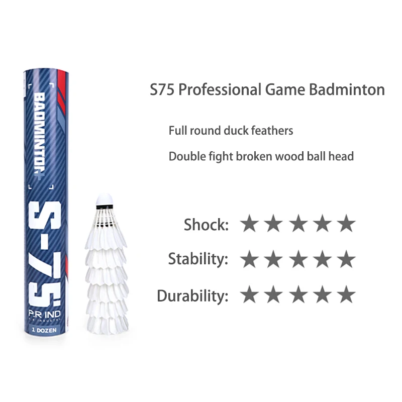 Badminton Shuttlecocks Duck Feather Outdoor Sports Professional Game Badminton Club-Level Ball