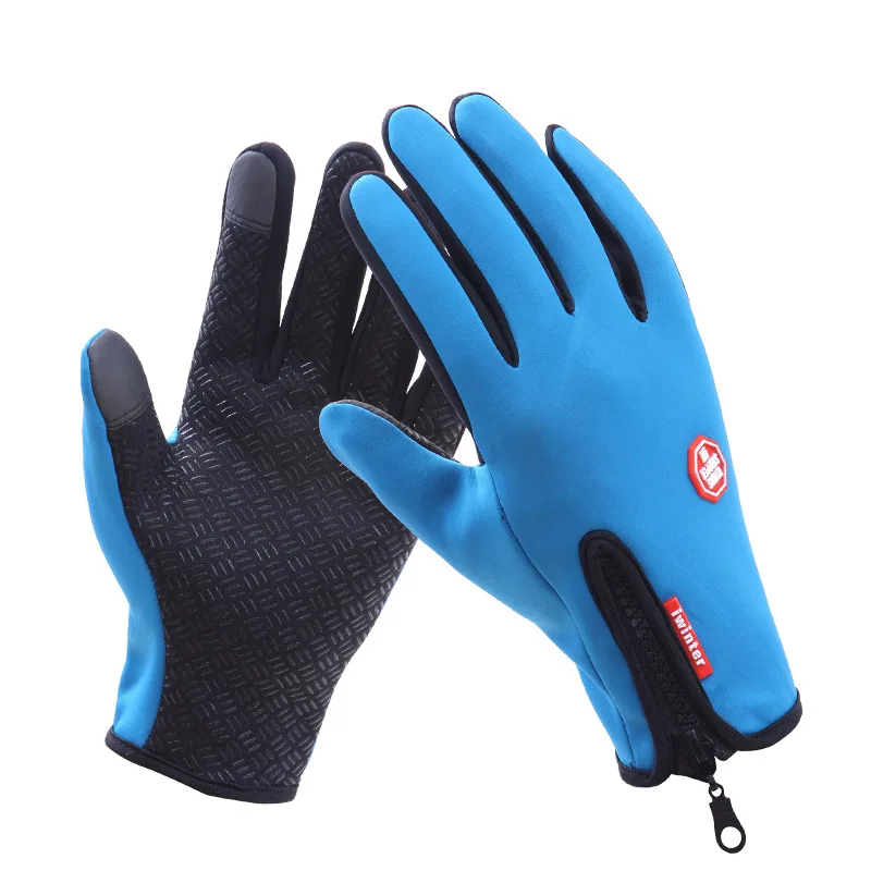 Мужские и женские зимние спортивные перчатки для бега, ветрозащитные перчатки для велоспорта, катания на лыжах, теплые перчатки на весь палец, перчатки для сенсорного экрана Uisex - Цвет: 5