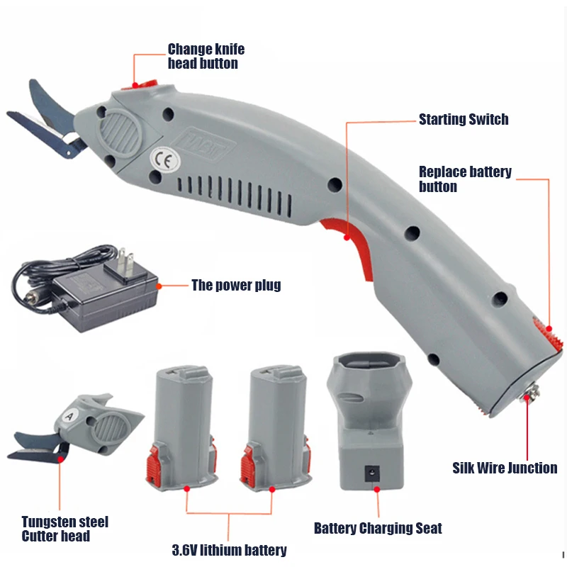 Electric Scissors Handheld Recharge Automatic Clothing Curtain Paper Leather Cutting Machine Power Tools 4
