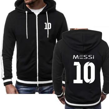 

Hoodies Men Messi 10 Printed Spring Autumn Sweatshirt Streetwear Fleece Zipper Hooded Jacket Fashion Hip Hop Harajuku Tracksuit
