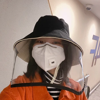 

Protective mask Hat Protection Cap Big Eaves Face Mask Hat Spitting Splash Transmission Masque Removable washable mask