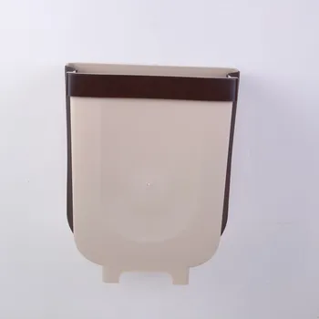 

trash can Wall Mounted Folding Waste Bin Kitchen Cabinet Door Hanging Trash Bin Small plastic home kithchen trash can @35