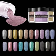 NICOLE дневник голографическая пудра для ногтей Блеск окунания ногтей порошок Сияющий Dip пигмент сверкающий декорация для ногтей градиент украшения 10 г