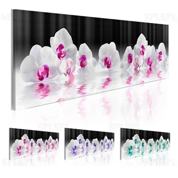 

Modern Oil Painting Orchids Blossom Prints Canvas Painting Flowers Poster Wall Art Pictures for Living Room or Office Decor