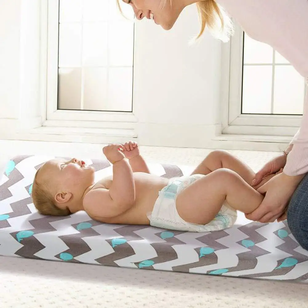 Ensemble de housse de coussin en coton 2 pièces | Draps de Table à langer pour bébés filles et garçons, housse de remplacement de couches, fournitures pour bébés