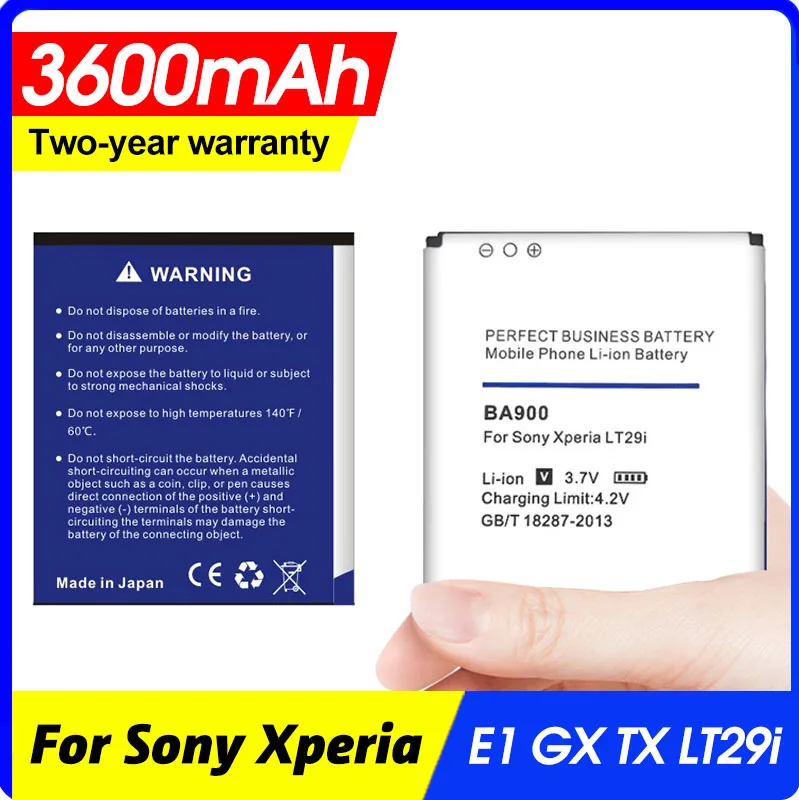 

Литий-ионный аккумулятор Ba900 3600 мА · ч для Sony Ericsson Tx Lt29i / j St26i l S36h C2104 C2105