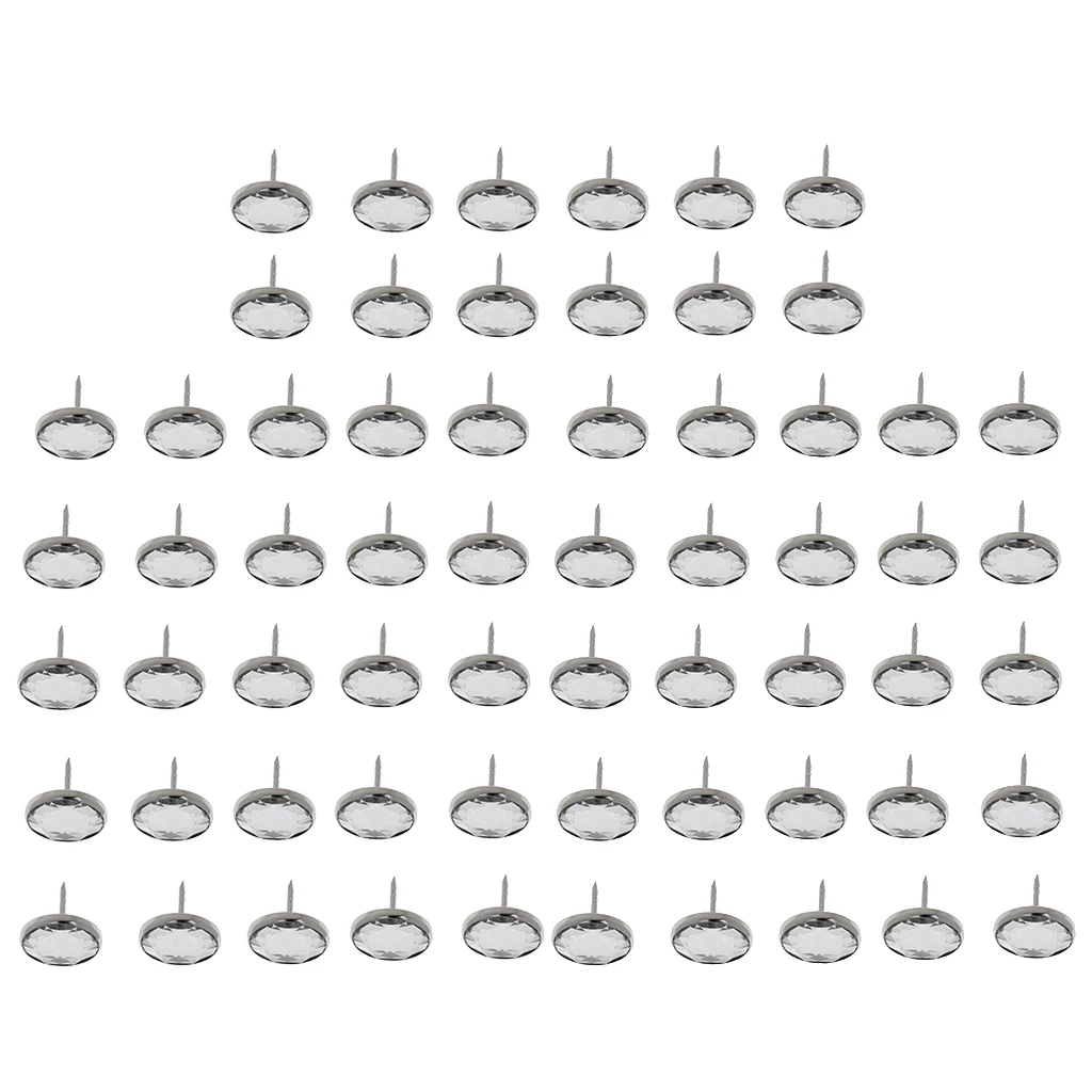 50 X Crystal Buttons Sofa Buttons Nails Tacks Upholstery Decoration 20/22mm