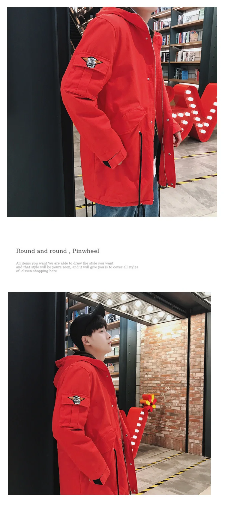 UYUK Winter Wear New Korean Version Chic Loose Casual E Bread Suit-length Men's Cotton-padded Clothing Homme