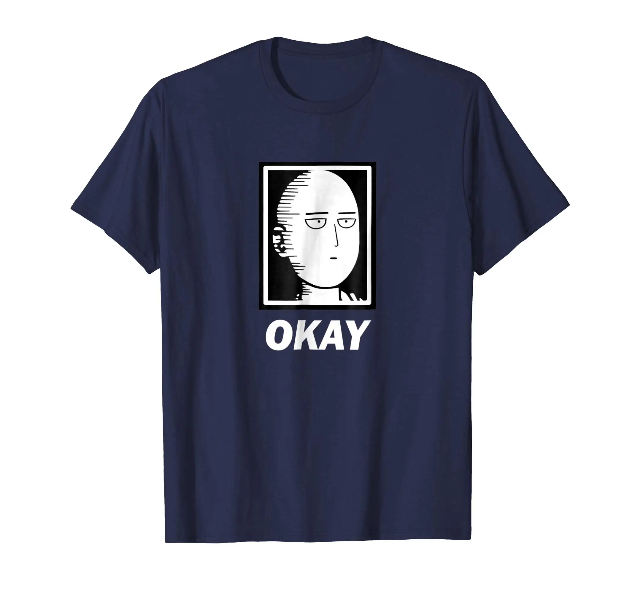 2019 Fashion Men T shirt Saitama Okay Face Oppai Anime Manga Shirt | Мужская одежда
