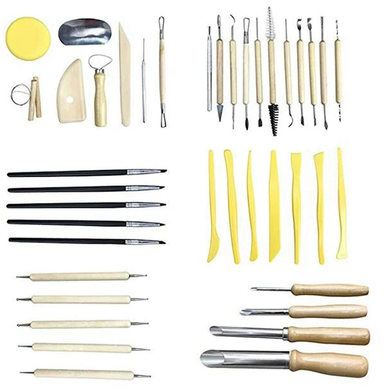 

40 Pcs Professional Clay Pottery Sculpting Tools Set Wax Pottery Ceramics Tools Diy Craft Clay Modeling Carving Tool Kits