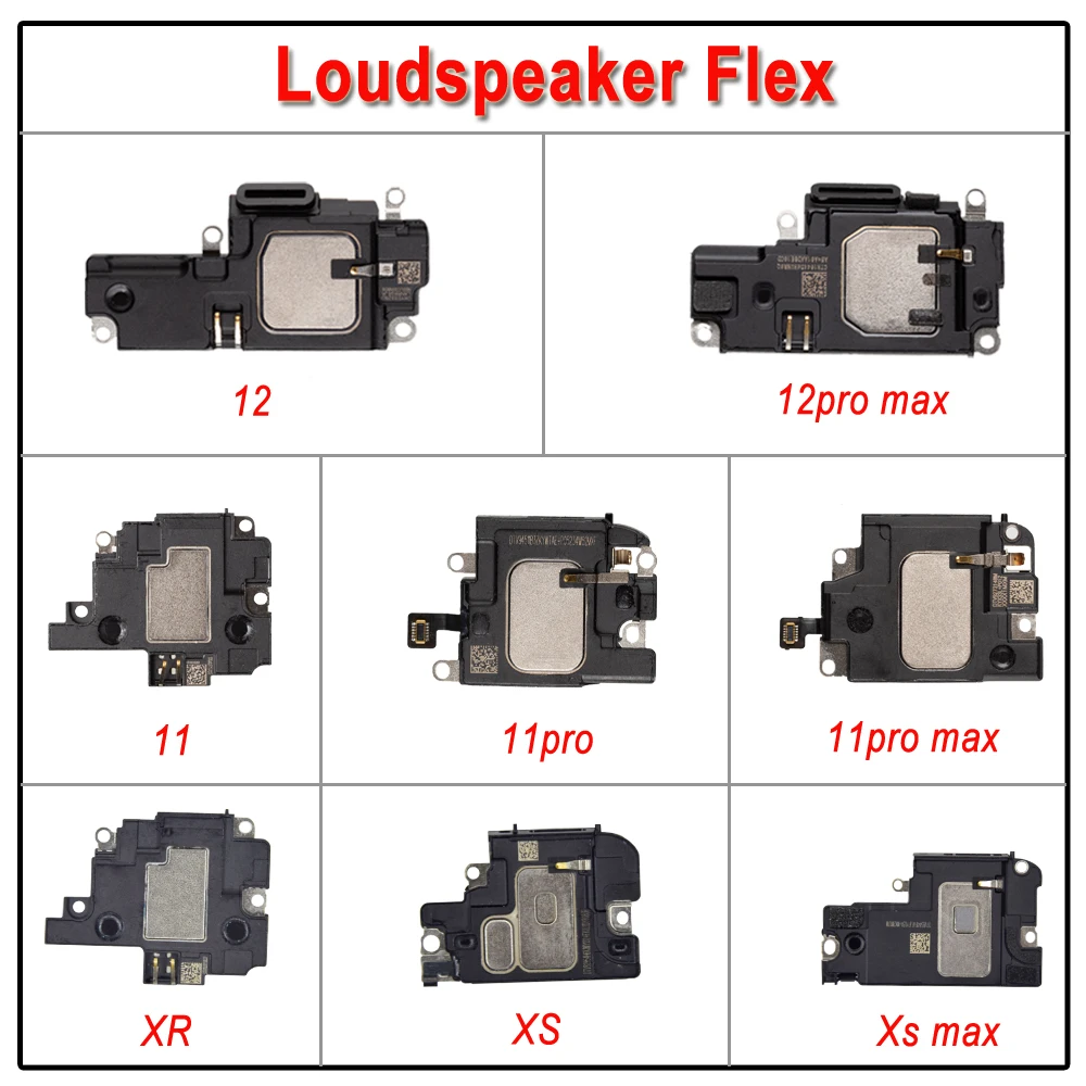 1pcs Loudspeaker For iphone X XR XS Max 11 12 mini Pro Lound Speaker Ringer inner Buzzer Flex Cable Replacement Parts | Мобильные