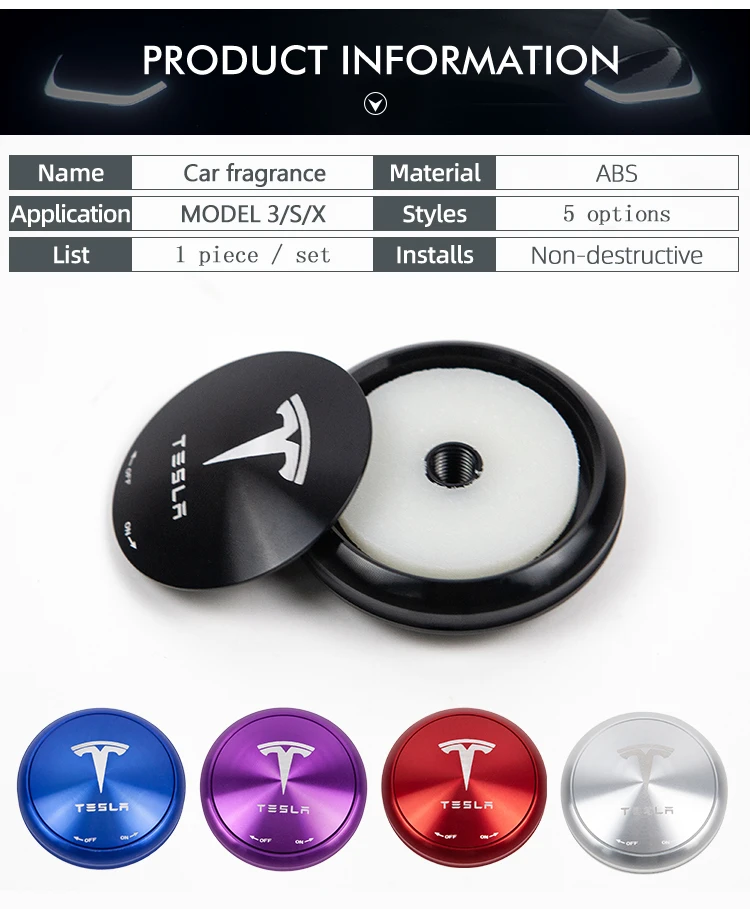Ambientador para Tesla Purificador de ar Aroma para Tesla Heenvn Carro Modelo Aromaterapia 3 Acessórios Modely Três s x Model3 y 11 Purificador de ar