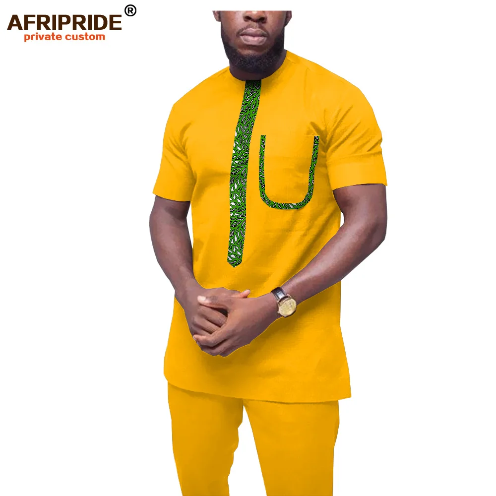 80% OFF 2019 African Clothing for Men Tracksuit Dashiki Shirts and Print Pants Traditional Set Outfits Wear AFRIPRIDE A1916052