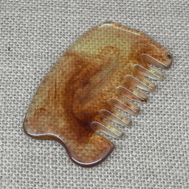 1pcs coffee comb Смола пчелиный воск традиционные акупунктурные массажные инструменты разноцветный массаж скребком гуаша гребень против потери волос Массажер Уход за здоровьем продукт - Цвет: 1pcs coffee comb