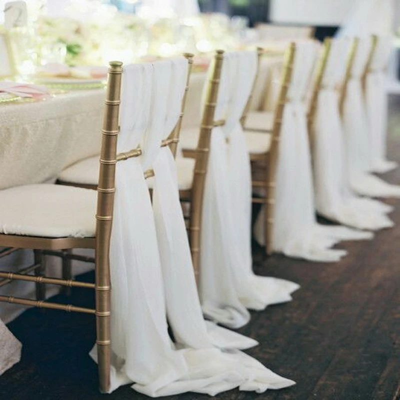 Descompostura Sociable Tanga estrecha Fancy Chiffon fajas para silla Tiffany, para boda, banquete, eventos,  fiesta, decoración, color blanco, de alta calidad|Bandas| - AliExpress
