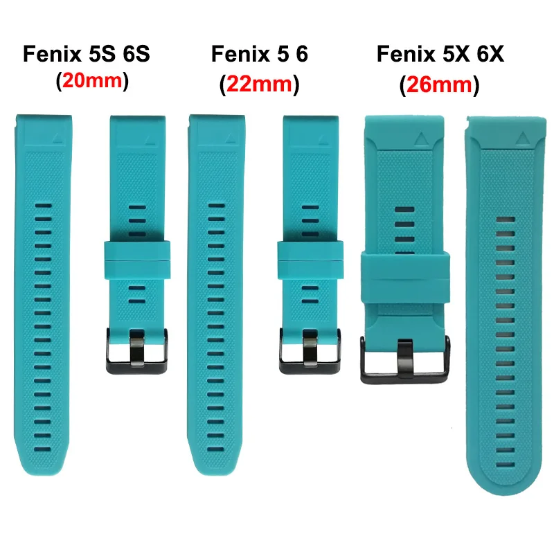 26 22 20mm Watchband Strap for Garmin Fenix 6x 6 6S 5X 5 5S Plus 3 3HR D2 S60 GPS Silicone Strap with Quick Release Wrist Band