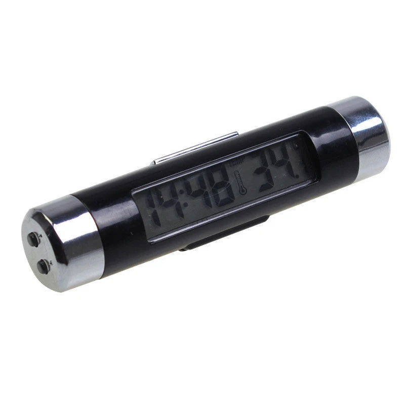 

High Quality 2 in 1 LED Auto Clock Car Thermometer Luminous Outlet Transparent Digital Car Clock B88