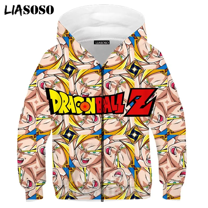 LIASOSO/Детская толстовка с Гоку для подростков и сына футболка с 3D принтом Dragon Ball Z Детское пальто Топ для мальчиков и девочек пуловер детские толстовки B157-15