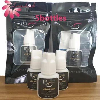 

Free Shipping Original 5 Bottles Korea IB Ibeauty Ultra Clear Glue Fast Drying Eyelash Extensions Transparent Glue White Cap 5ml