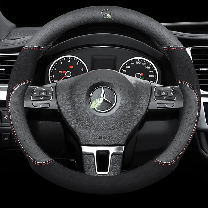 Натуральная кожа чехол рулевого колеса автомобиля 15 дюймов/38 см для Mercedes Benz AMG W204
