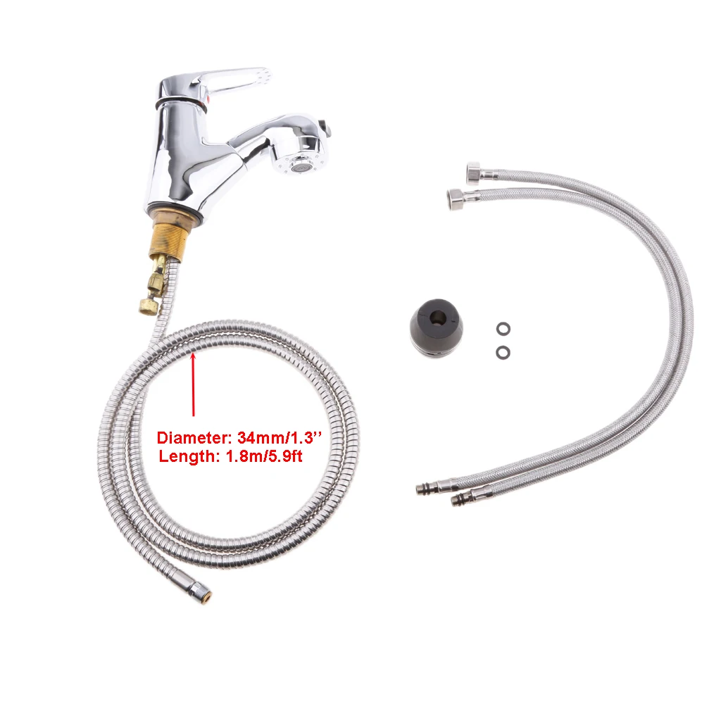 2 in 1 Chrome Rain Water Shower Head Wash Basin Faucet for RV Caravan