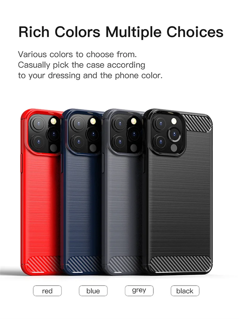 iphone 12 pro case For Cover iPhone 13 Pro Max Case For iPhone 13 Pro Cover Capas Carbon Fiber Case For iPhone 7 8 Plus 11 12 13 14 Pro Max Fundas best iphone 12 pro case