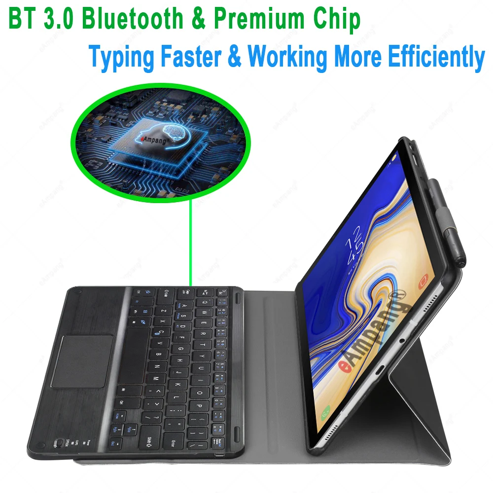 TtrackPad Keyboard Case for Samsung Galaxy Tab S4 S5e S6 Lite S7 TouchPad  Keyboard Case Cover Wireless Keyboard T720 T860 P610 - AliExpress Computer  & Office