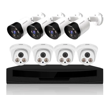 

LOOSAFE H.265X 8CH Outdoor Camera POE 1080P Home camera security system P2P HD Infrared Waterproof Camera day and Night colorful