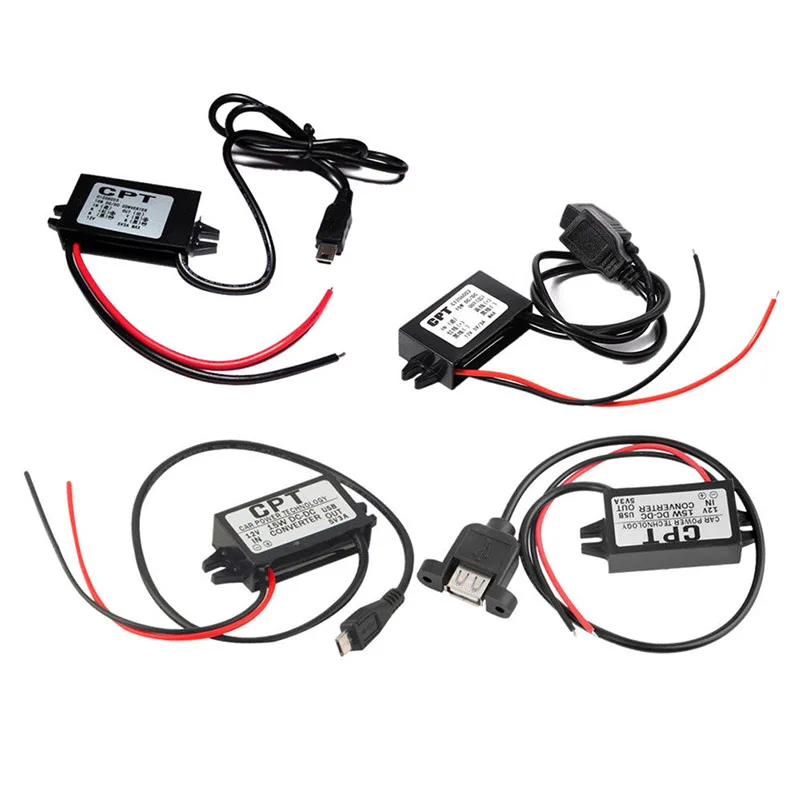 1 xпонижающий DC 12V до 5V 3A 15W DC мини/микро/двойной USB адаптер питания конвертер