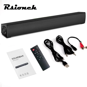 

20W PC Soundbar Wired & Wireless Mini Sound Bar Rechargeable Bluetooth Speakers Portable Stereo with Remote Control Support AUX
