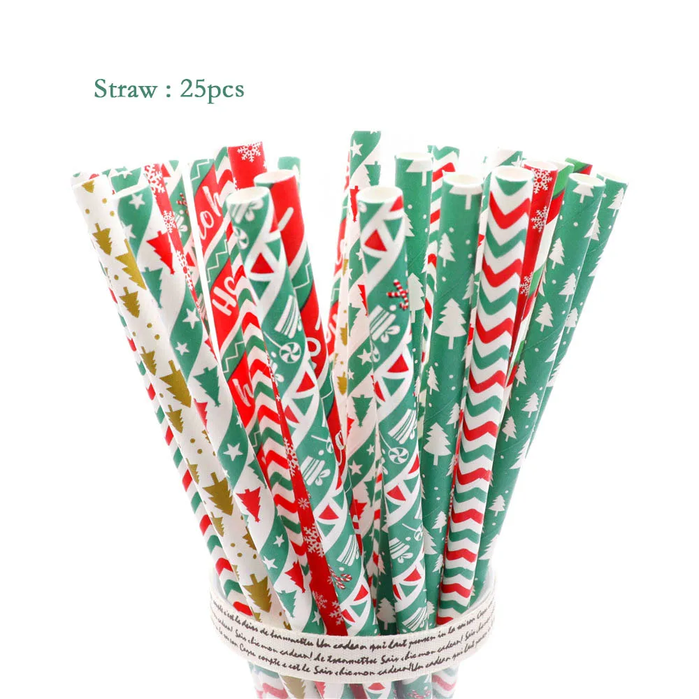 straw25PCS 25 шт./лот, украшения для вечеринки в честь Дня Рождения, зеленые бумажные соломенные украшения для детей, подарок на день рождения, праздничные принадлежности для девочек - Цвет: straw25PCS
