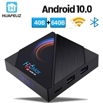 

TV Box Android 10.0 Bluetooth H96 Max H616 Quad Core 6K 4G 64GB 2.4G 5G Wifi BT4.0 TV Reciever Set-Top Boxes