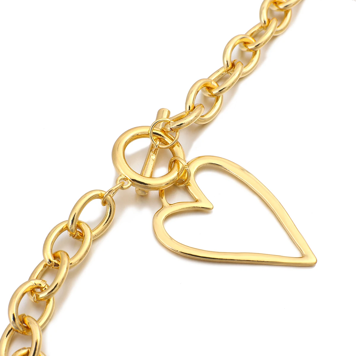 【日本未入荷】ちょっとレア♥アイコン♪Louisa Ring【S】 Flashbuy Punk Gold Color Big Hollow Heart Pendant Necklaces