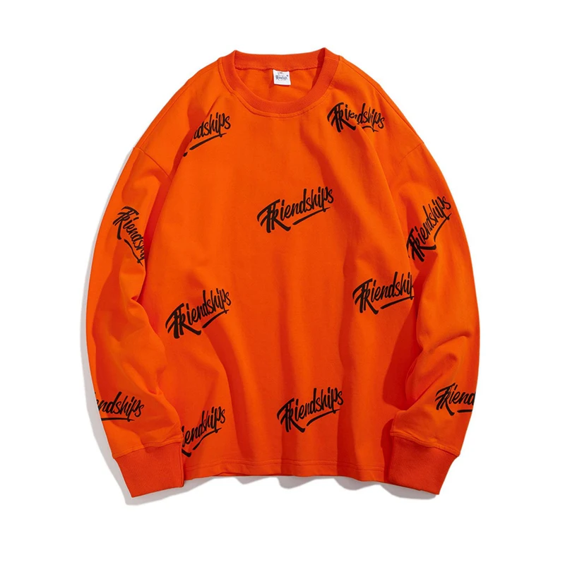 orange Sweatshirts Толстовки с принтом плеги для мужчин s, Новые Осенние Хип-хоп толстовки пуловер с длинными рукавами мужской спортивный костюм уличная толстовка с капюшоном - Цвет: orange Sweatshirts