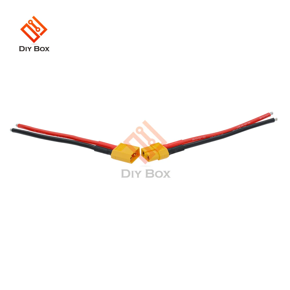 VISSQH XT-60 batterijaansluitingen, 24 stuks, 12 paar, XT-60 mannelijke en vrouwelijke connector, XT60H batterijstekkers voor RC Lipo-batterij, helikopter quadcopter (12 stuks XT60H-stekker 12 stuks