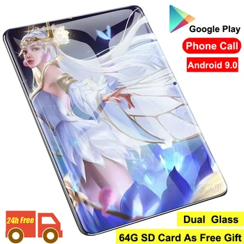 شراءحار جديد الترا سليم 10 بوصة الكمبيوتر اللوحي رباعية النواة 2GB RAM 32GB ROM 2.5D الزجاج المقسى 5.0M كاميرا الروبوت 9.0 اللوحي 10.1 WiFi GPS