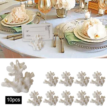 

10PCS Place Card Holder Coral Shaped Table Number Name Holder Stand for Weeding Party Decoration