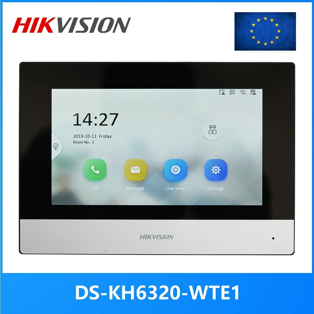 HIKVISION international version Multi-Language DS-KH6320-WTE1 Indoor Monitor,802.3af POE, app Hik-connect,WiFi,Video intercom