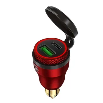 

Quick Portable Motorcycle Charger Type C Fast Speed Stable Outdoor Vehicle USB Socket Durable GPS Power Plug Dual Port