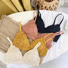

Women's Bra Briefs Set Sexy Lace Underwear Fashion Push Up Comfort Triangle Cup Female Small Chest Lingerie Without Steel Ring