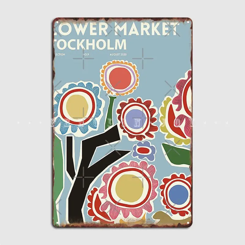 

Цветочный рынок, Стокгольмский металлический знак, кинотеатр, гостиная, ретро постер, оловянные плакаты