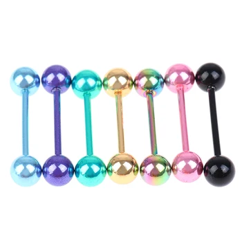 

7 Pcs/set Tongue Piercing Stainless Steel Piercing Tongue Rings Bars Girls Tongue Piercing Industrial Barbells Quality Body Ring
