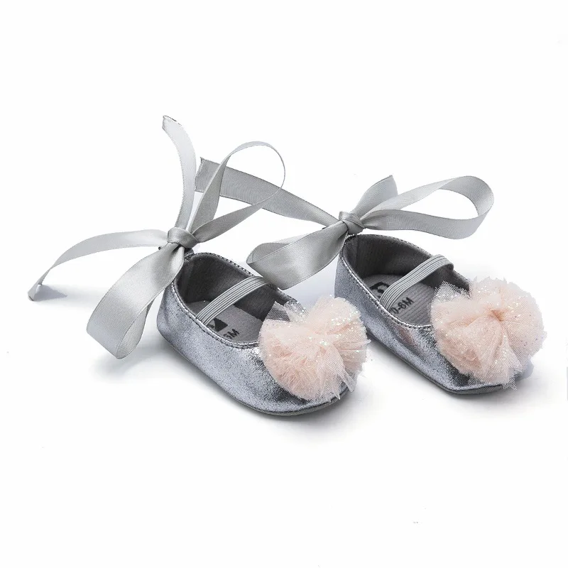 CuteCartoon BabyShoes весенне-осенне-зимняя мягкая обувь для малышей детская обувь для принцесс с подошвой обувь для маленьких девочек 0-1 лет - Цвет: Silver