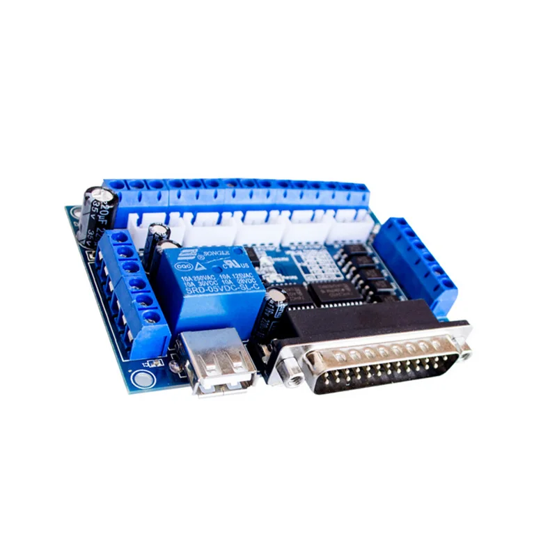 

CNC 5-axis interface board with USB cable optocoupler isolation for stepper motor driver MACH3 CNC board parallel port control