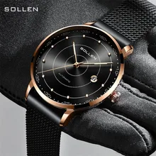 Switzerland SOLLEN Элитный бренд, механические часы с датой, автоматические самопродуваемые мужские часы MIYOTA Movement Relogio спортивные часы