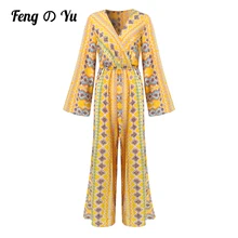 

Spring And Summer Women's Casual Printed Jumpsuit Jumpsuit Thin Ladies Loose Wide-Leg Pants Overalls Jumpsuit Jumpsuit Casual XL