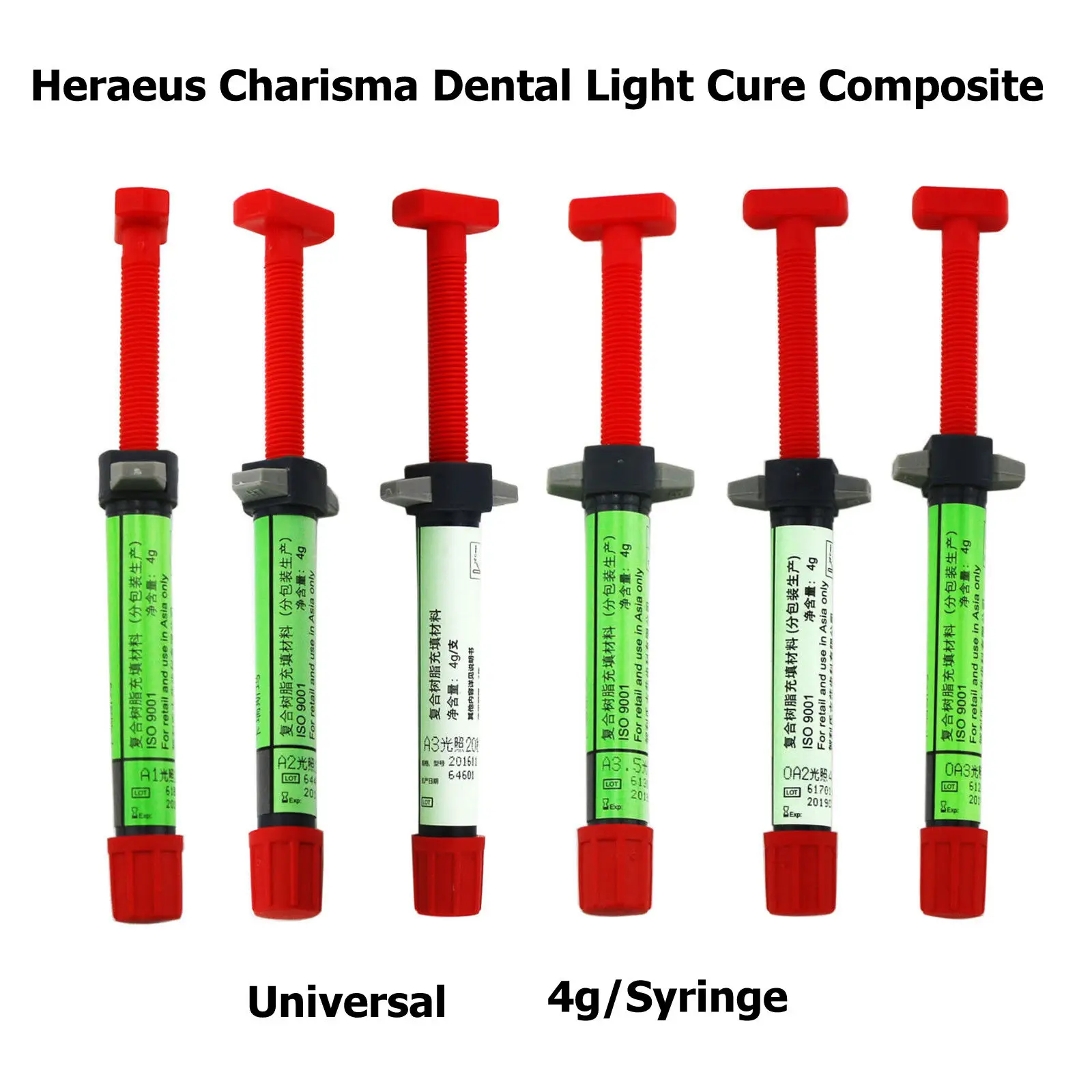 

5Pc Heraeus Charisma Dental Composite Syringe Light-Cure Resin Universal A1 A2 A3 A3.5 B1 B2 SL Shade