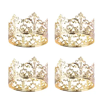 

4pcs Elegant Beautiful Decorative Cake Decoration Cake Topper Cake Supplies Tiara for Party Wedding