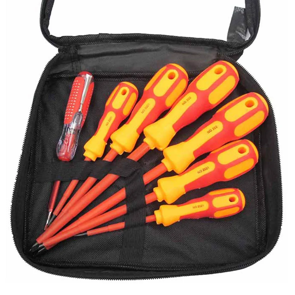 

Insulated Screwdriver Set Withstand Voltage 1000V Precision Magnetic Slotted For Electrician Screwdrivers Tools Set 7pcs/set