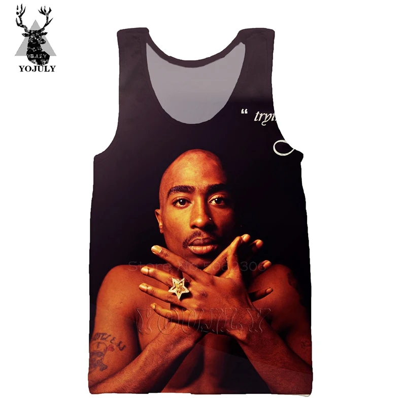 4 Legends Of хип-хоп рэппер 2pac жилет Мода off white Мужская 3d печать повседневная майка Мужская Уличная мускулаторная спортивная одежда V09 - Цвет: 4